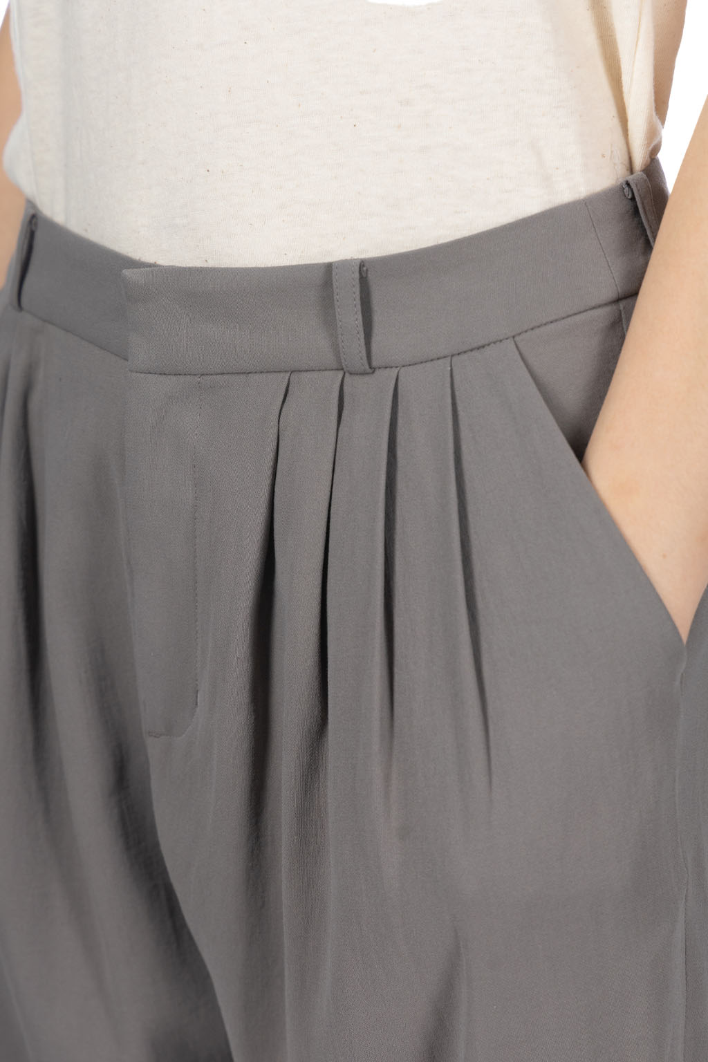 Evam Eva - Cotton Tuck Pants - Grey